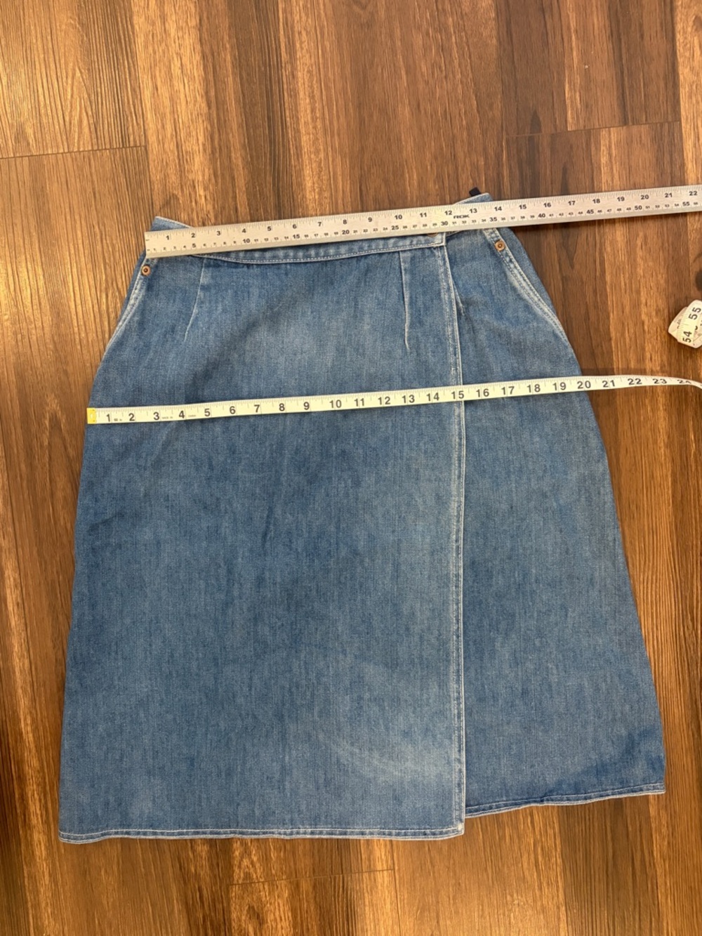 Classic Vintage 70s Blue Denim Wrap Skirt - Picture 8 of 12